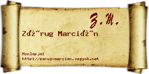 Zárug Marcián névjegykártya